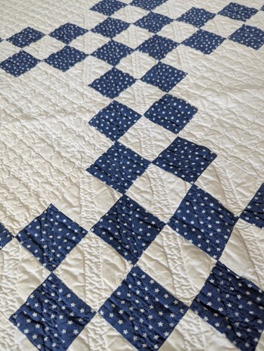 Trapuntino antico blu bianco - trapuntino,